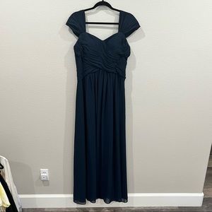 Navy sweetheart cap sleeve Bridesmaid dress